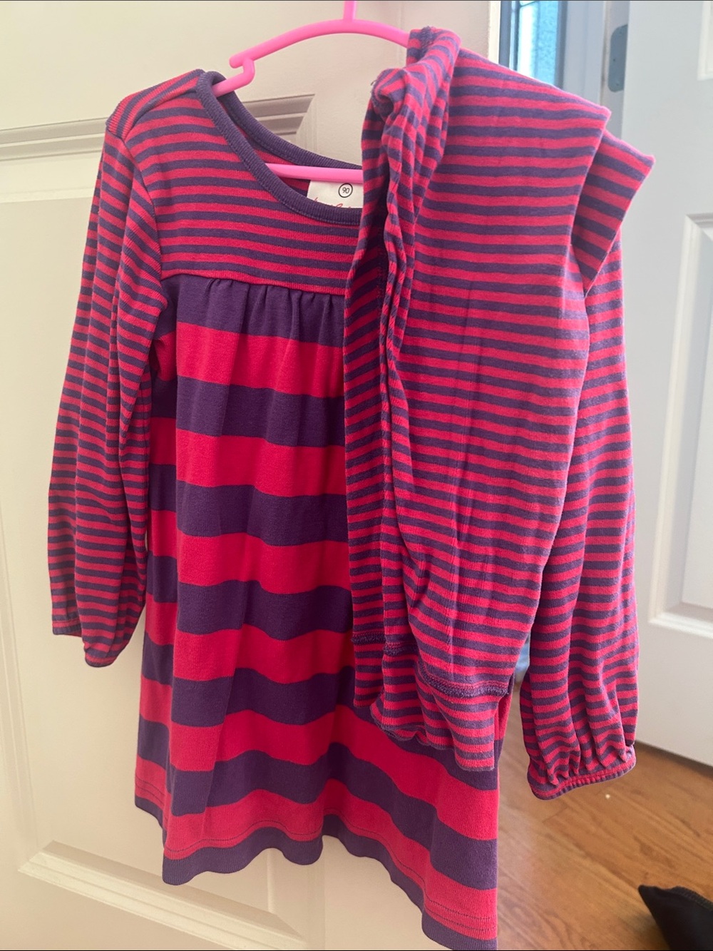 Hanna Andersson Pink & Purple Striped Pajama Dress + Pants Set
